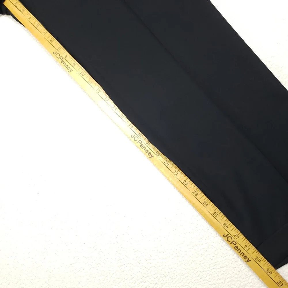 Ballin Elan Dress Pants Mens 34 Black Pure Wool Pleated Cuffed Made in Canada
